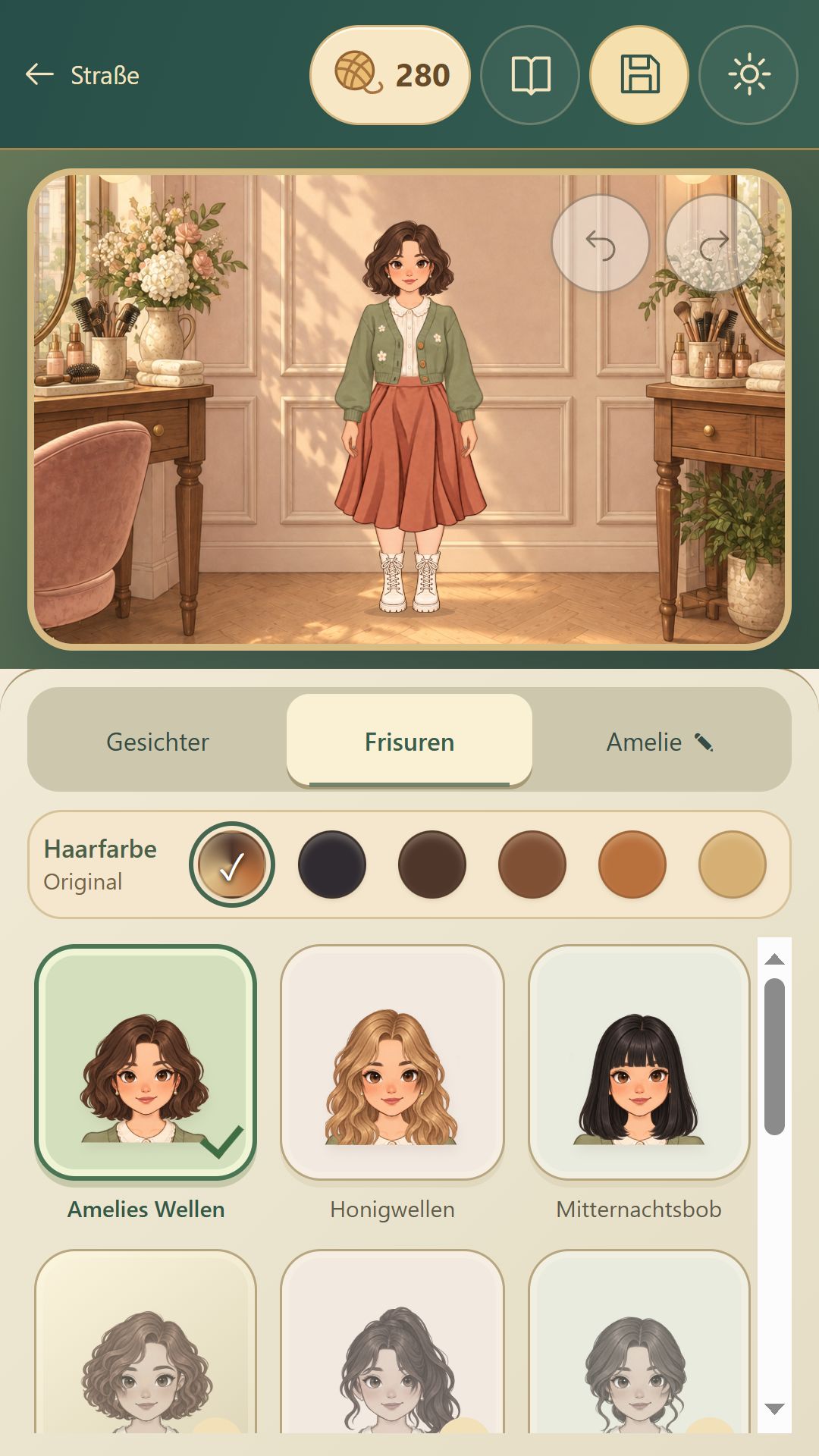 Frisuren und Haarfarben im Salon auswählen